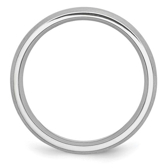 Chisel Cobalt Satin & Polished Grooved 6mm Band - Picture 2 of 9